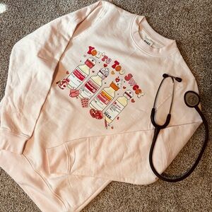 Pink Registered nurse RN Graphic Sweatshirt “you’re too sweet” - MADE TO ORDER
